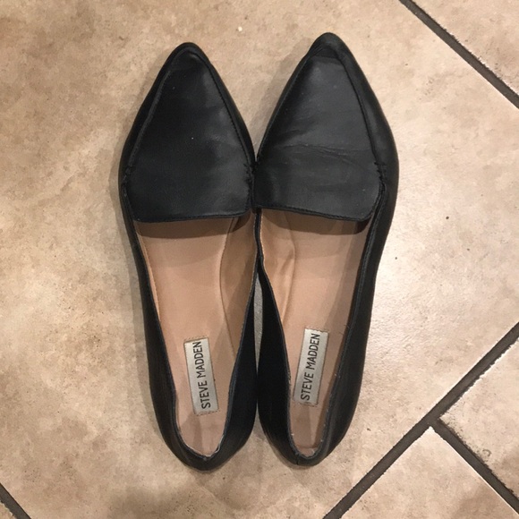 steve madden feather loafer black